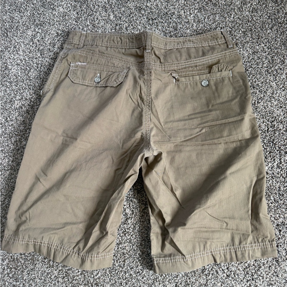 BKE Men's Tan Flat Front Athletic Khaki Shorts Size 34 - Picture 4 of 4